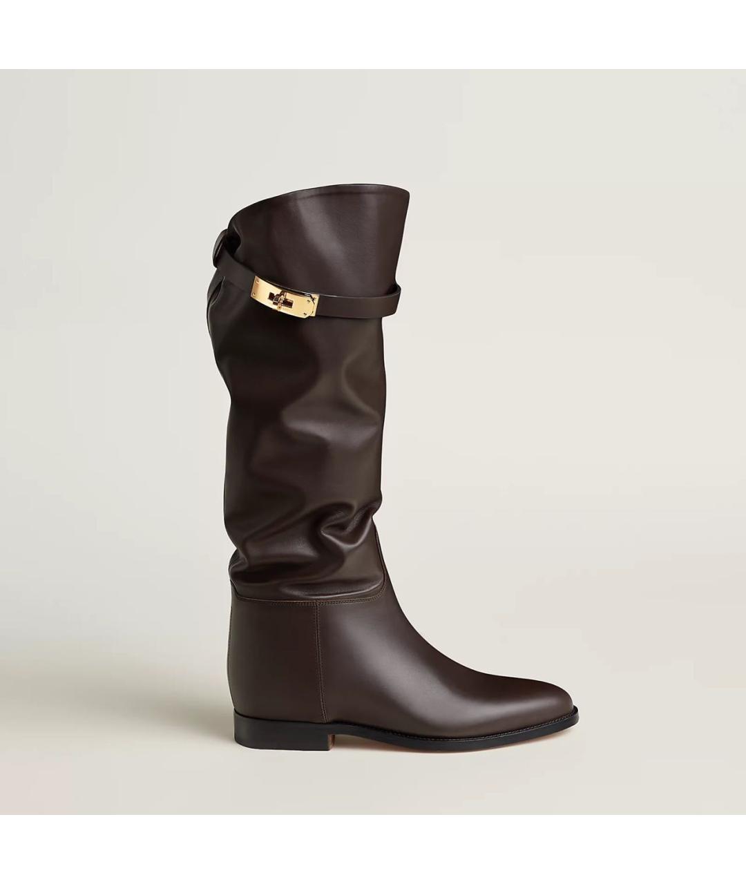 HERMES Коричневые кожаные сапоги, фото 5