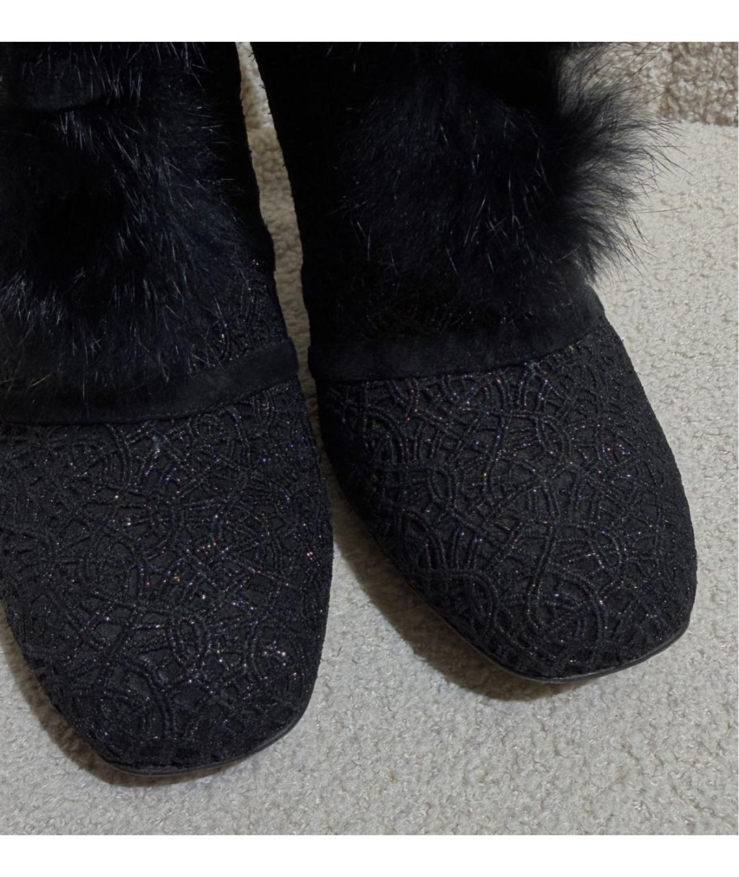 CHRISTIAN DIOR Черные текстильные ботильоны, фото 6