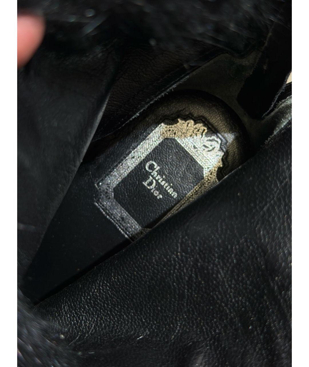 CHRISTIAN DIOR Черные текстильные ботильоны, фото 3