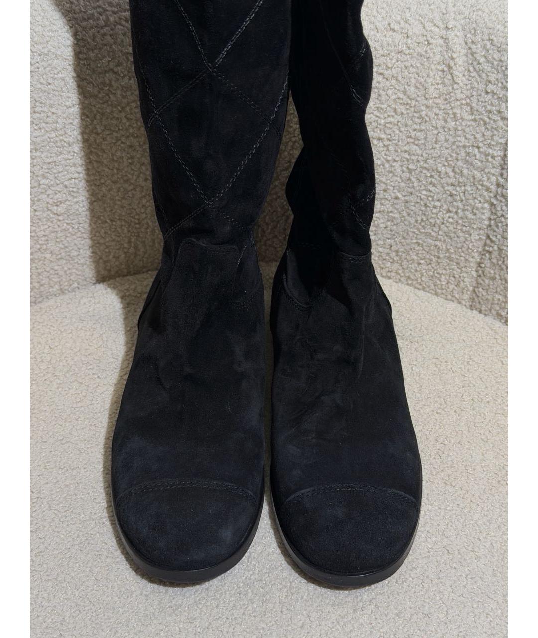 CHANEL Черные замшевые сапоги, фото 2