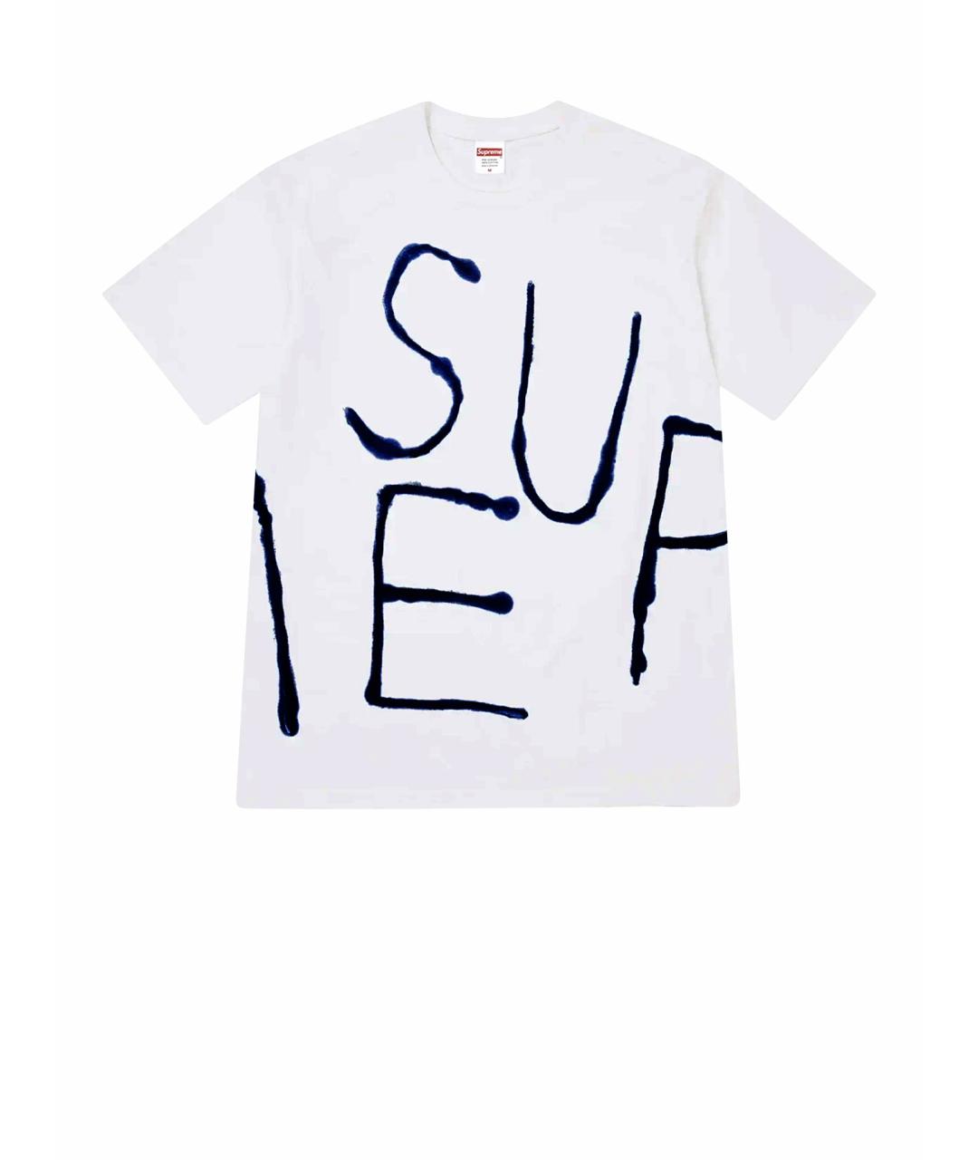 SUPREME Белая хлопковая футболка, фото 1