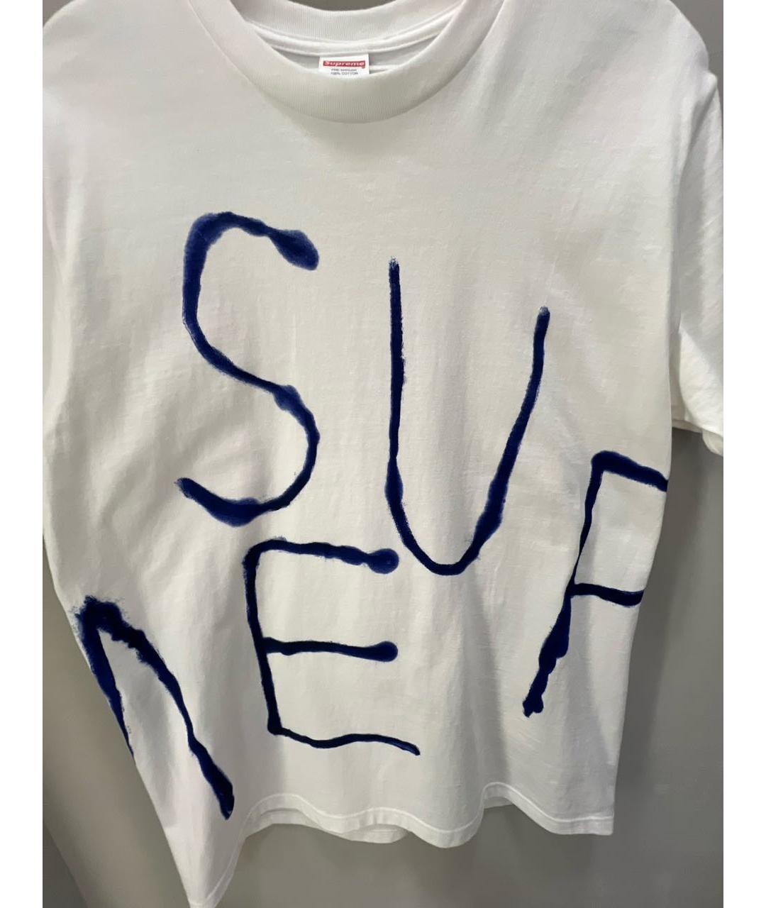 SUPREME Белая хлопковая футболка, фото 4