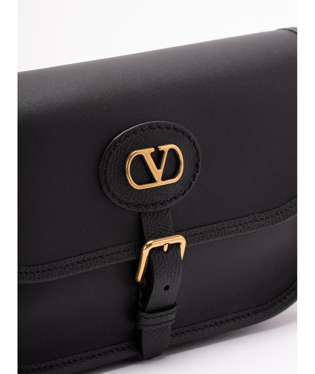 VALENTINO Черная кожаная сумка на плечо, фото 4