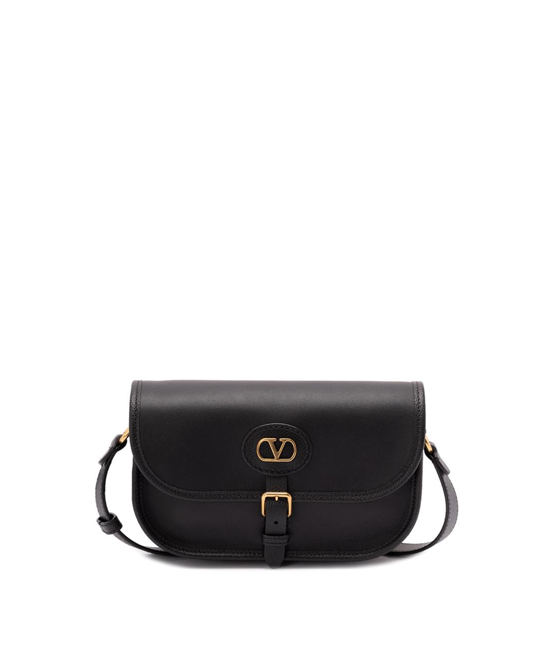VALENTINO Черная кожаная сумка на плечо, фото 1