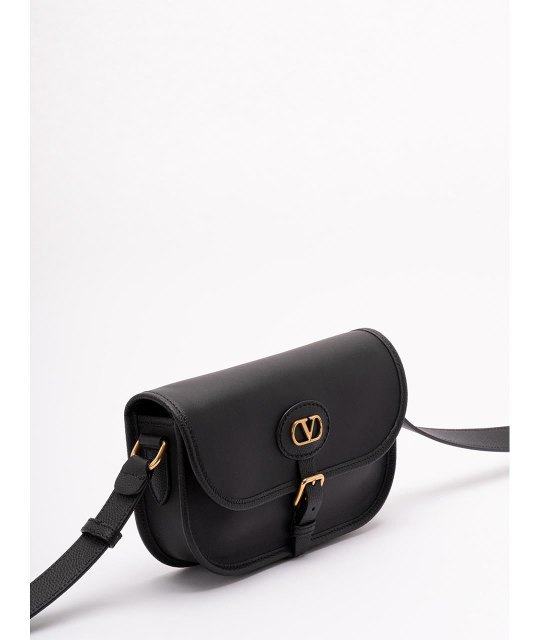 VALENTINO Черная кожаная сумка на плечо, фото 3