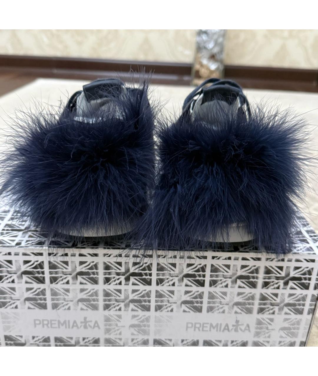 PREMIATA Темно-синие бархатные кроссовки, фото 3