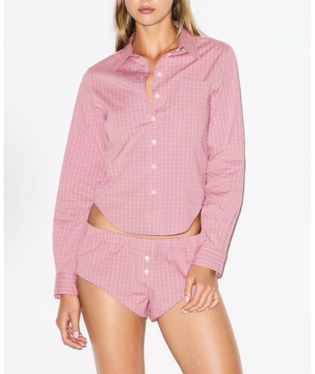 SKIMS Розовая хлопковая пижама, фото 5