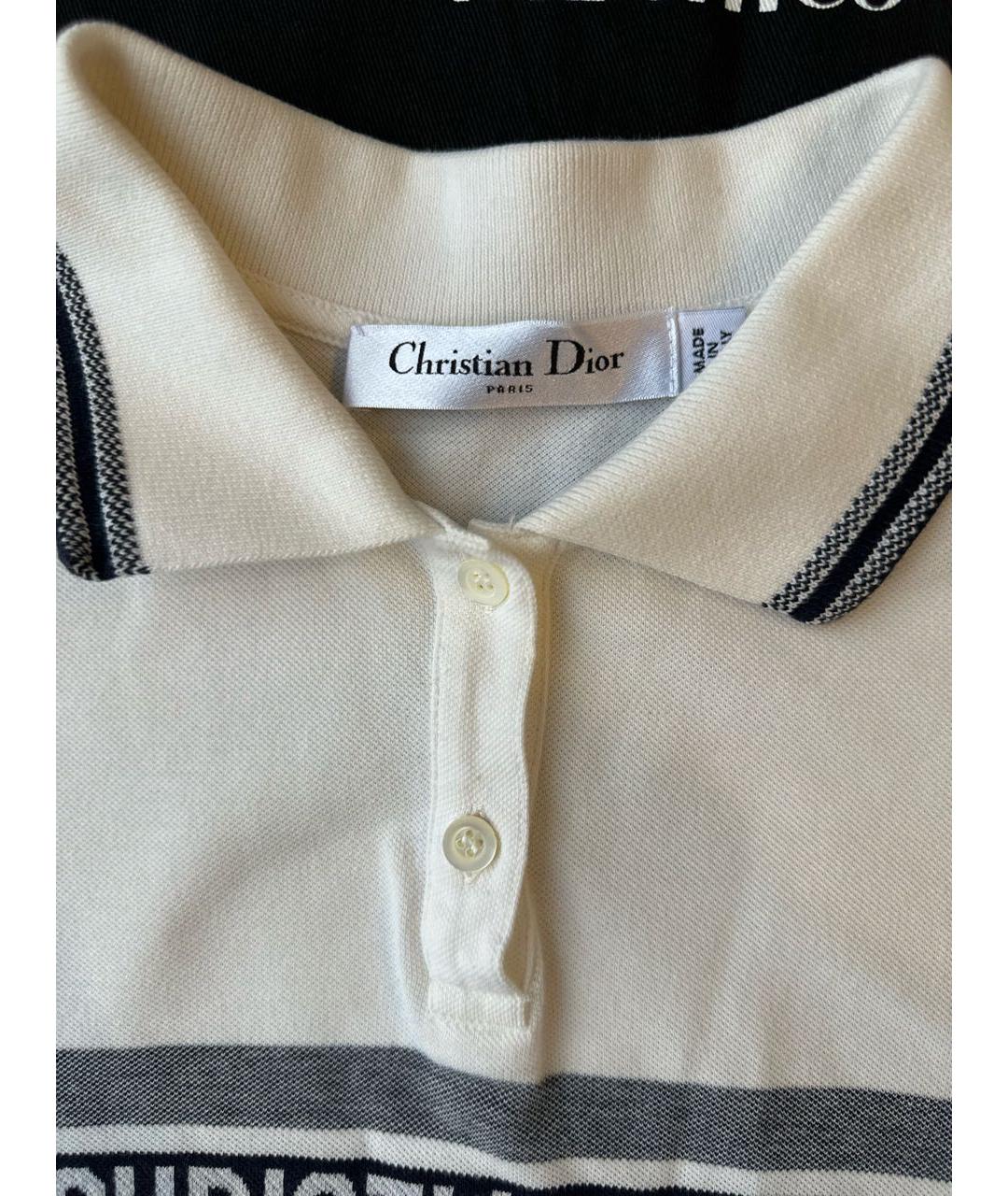 CHRISTIAN DIOR Белая хлопковая футболка, фото 4
