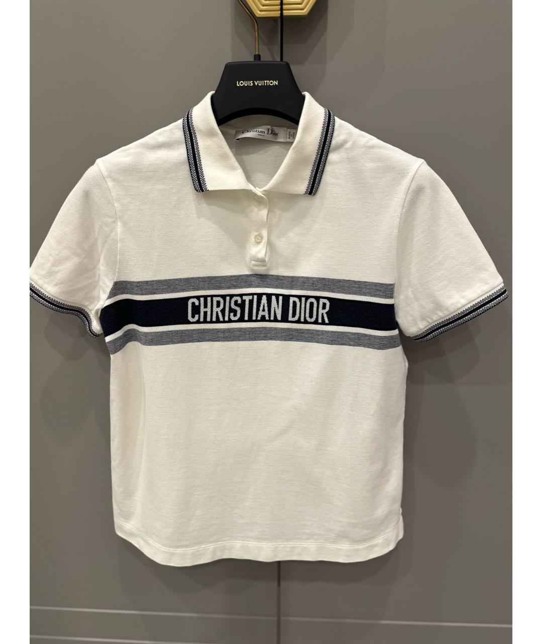 CHRISTIAN DIOR Белая хлопковая футболка, фото 3