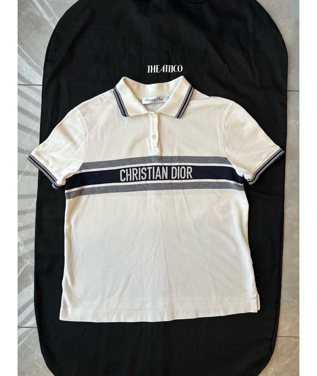 CHRISTIAN DIOR Белая хлопковая футболка, фото 8