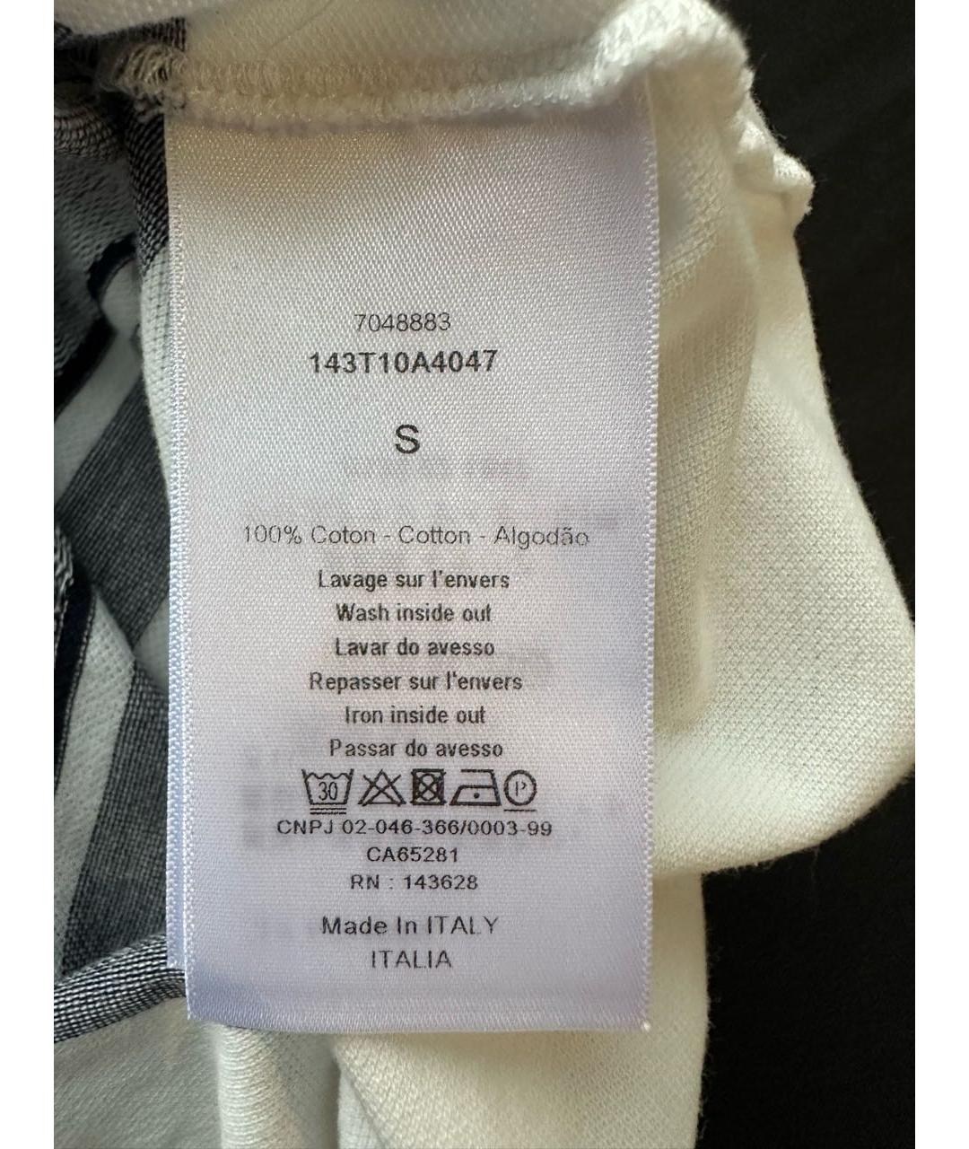 CHRISTIAN DIOR Белая хлопковая футболка, фото 5