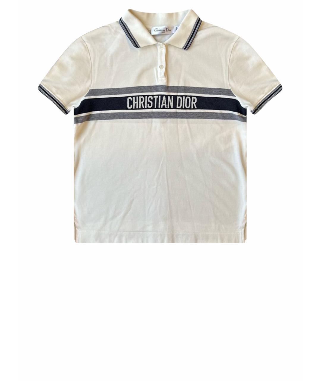 CHRISTIAN DIOR Белая хлопковая футболка, фото 1