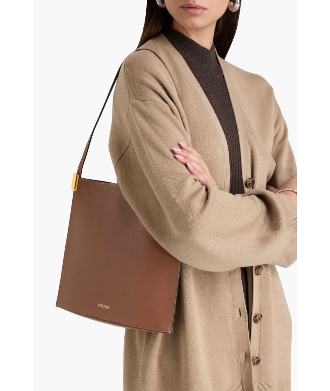 NEOUS Коричневая кожаная сумка через плечо, фото 2