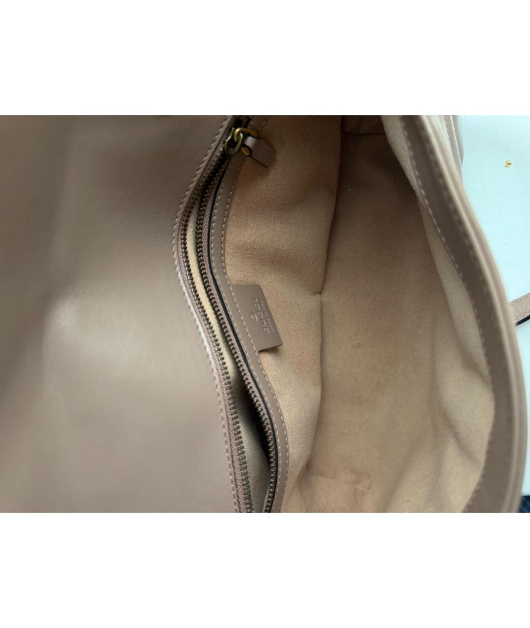 GUCCI Бежевая кожаная сумка через плечо, фото 4