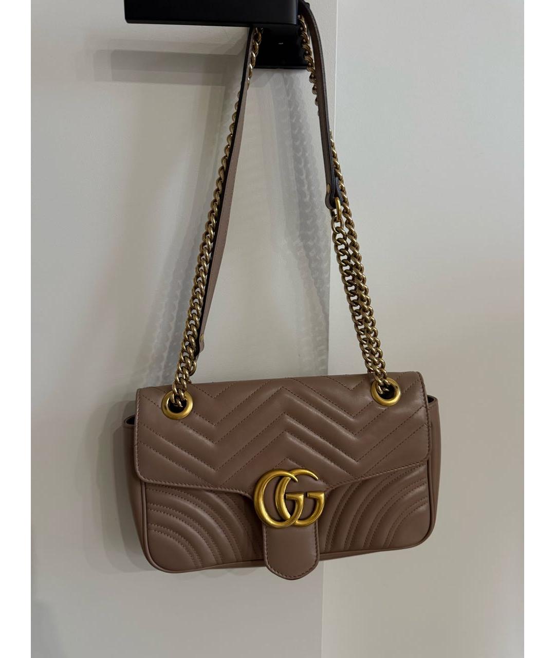 GUCCI Бежевая кожаная сумка через плечо, фото 3