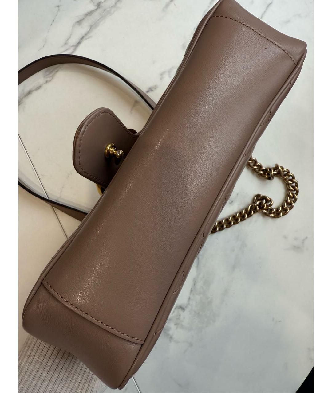 GUCCI Бежевая кожаная сумка через плечо, фото 5