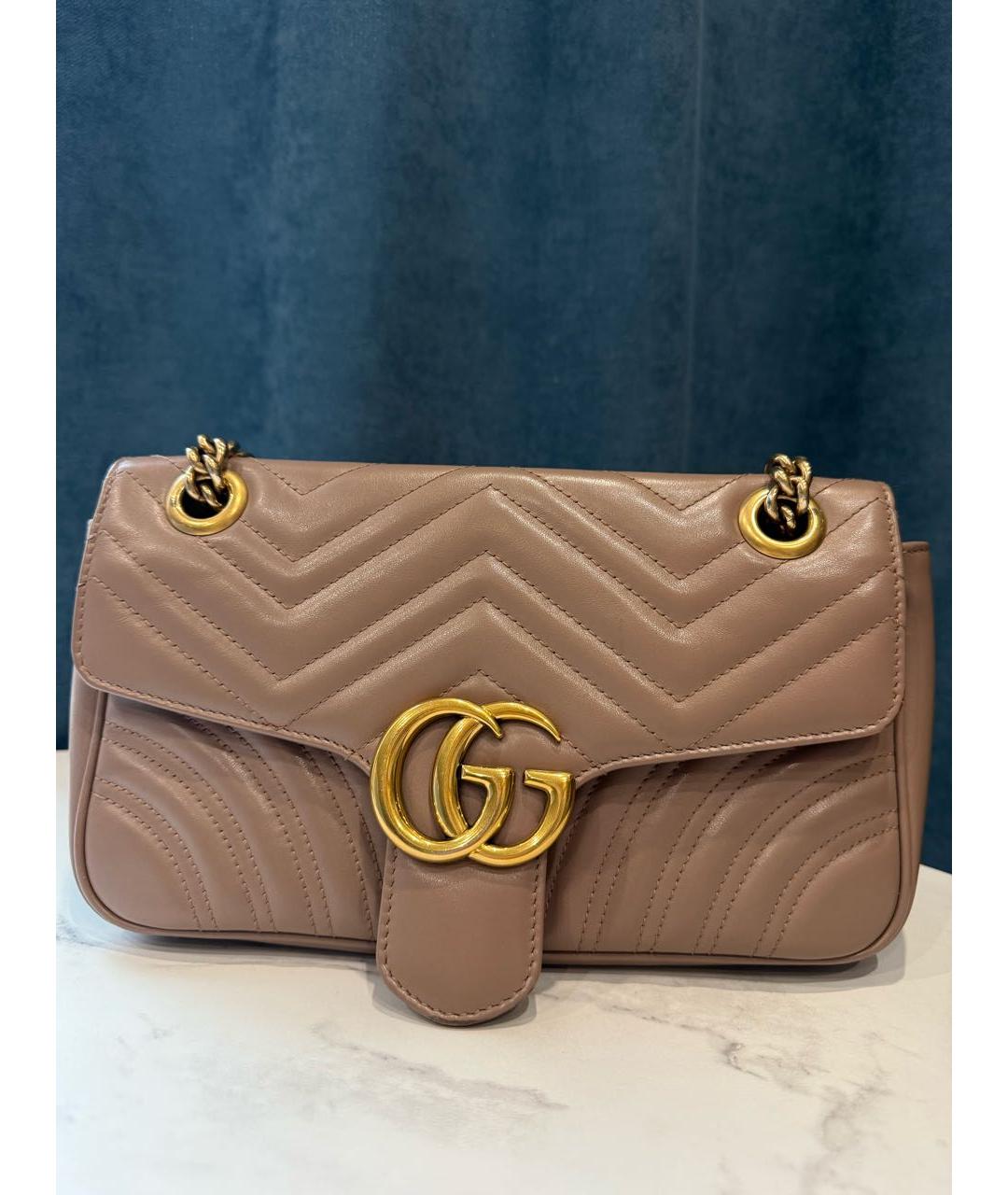 GUCCI Бежевая кожаная сумка через плечо, фото 9