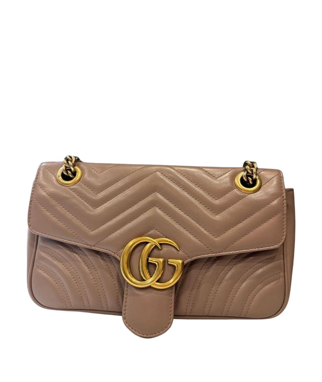 GUCCI Бежевая кожаная сумка через плечо, фото 1