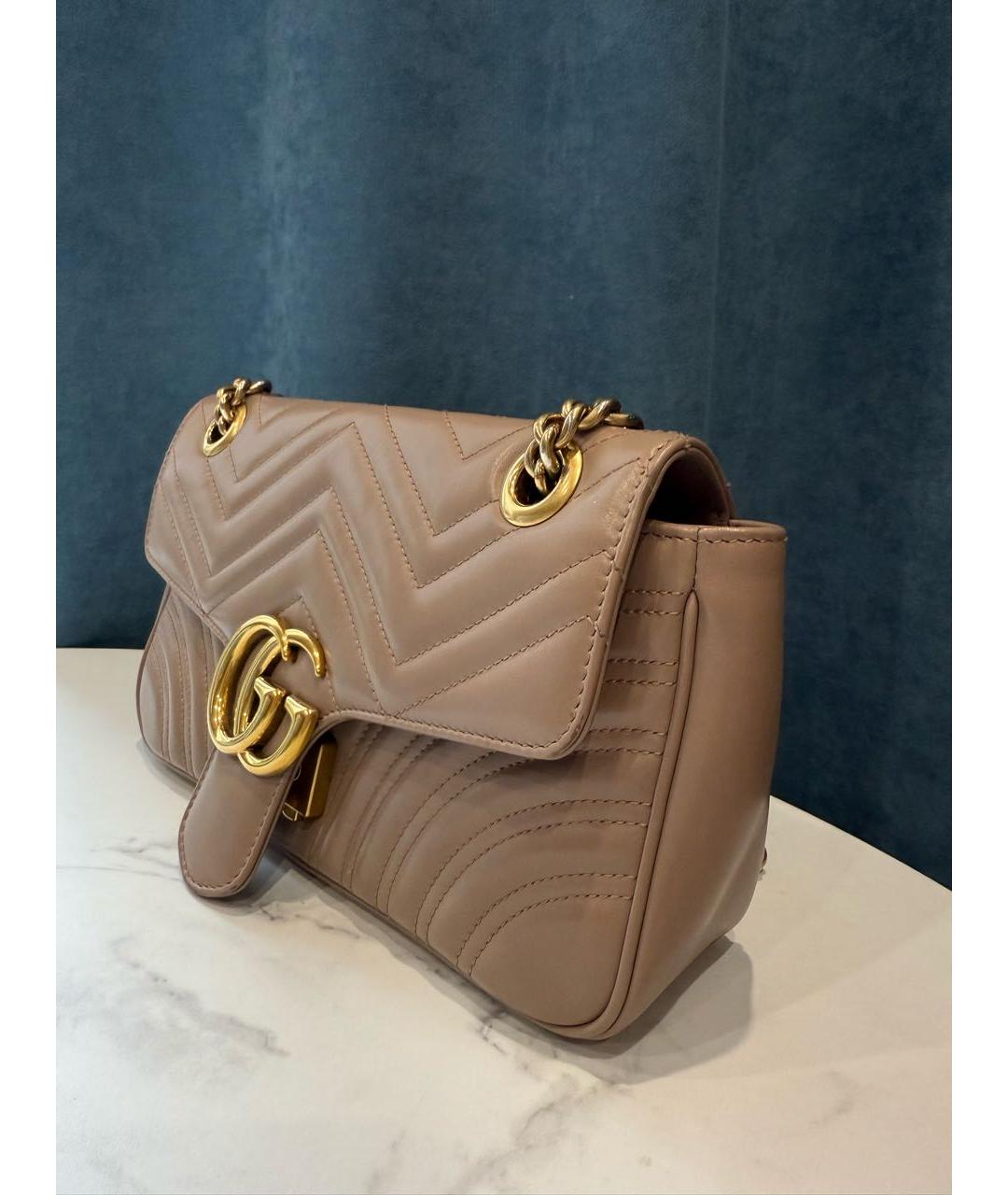 GUCCI Бежевая кожаная сумка через плечо, фото 2