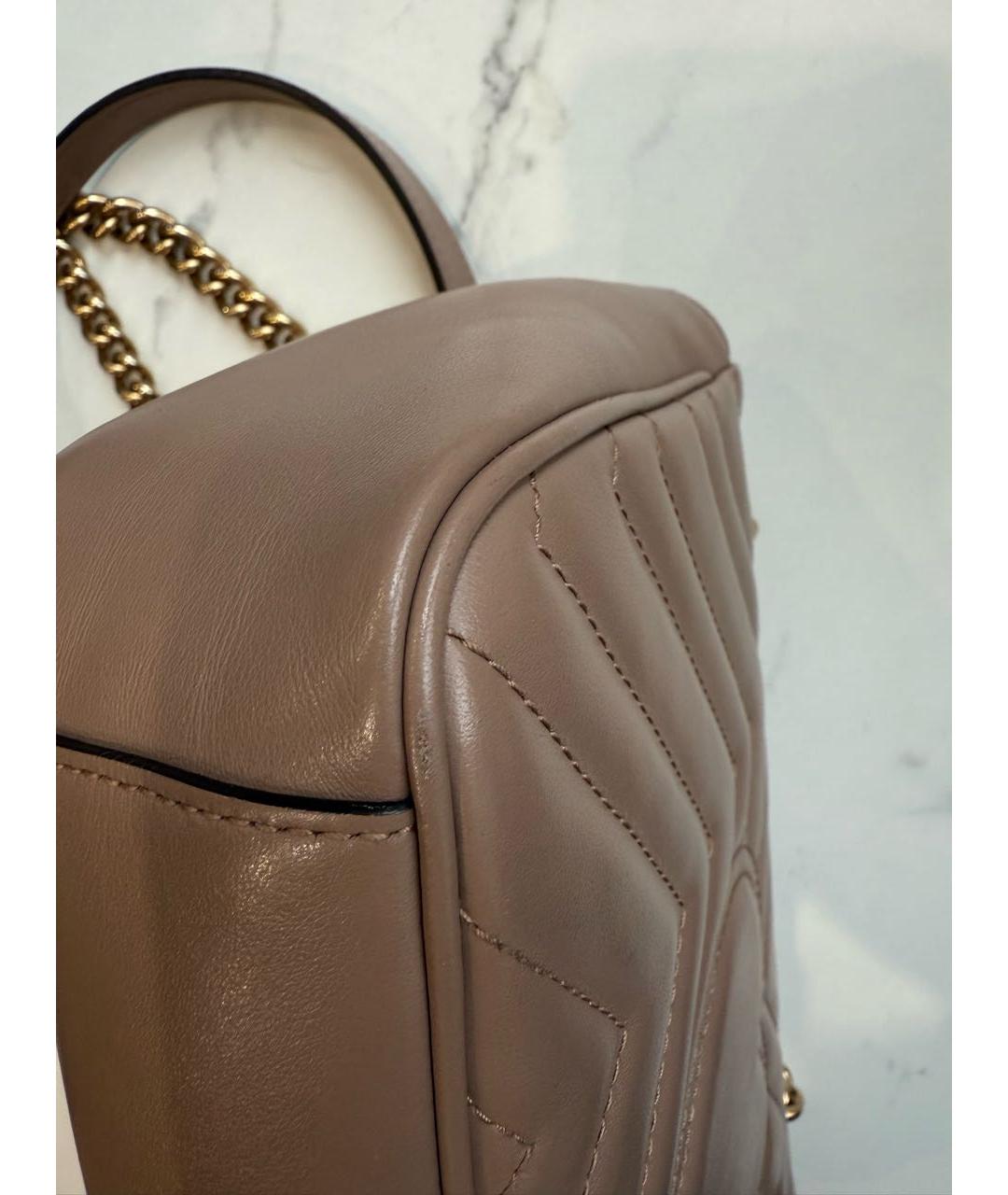 GUCCI Бежевая кожаная сумка через плечо, фото 7