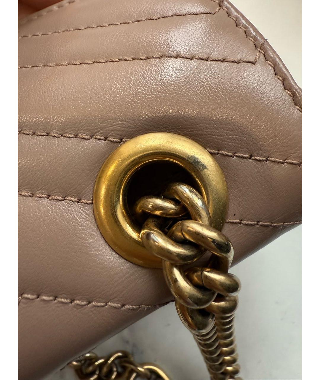 GUCCI Бежевая кожаная сумка через плечо, фото 6
