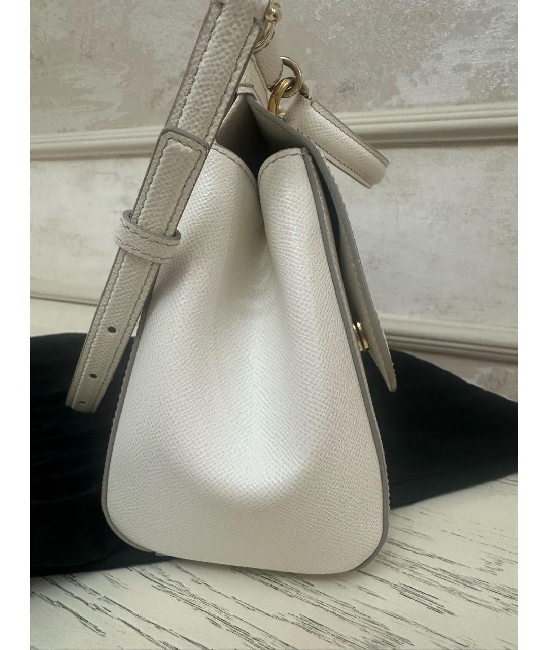 DOLCE&GABBANA Белая кожаная сумка через плечо, фото 2