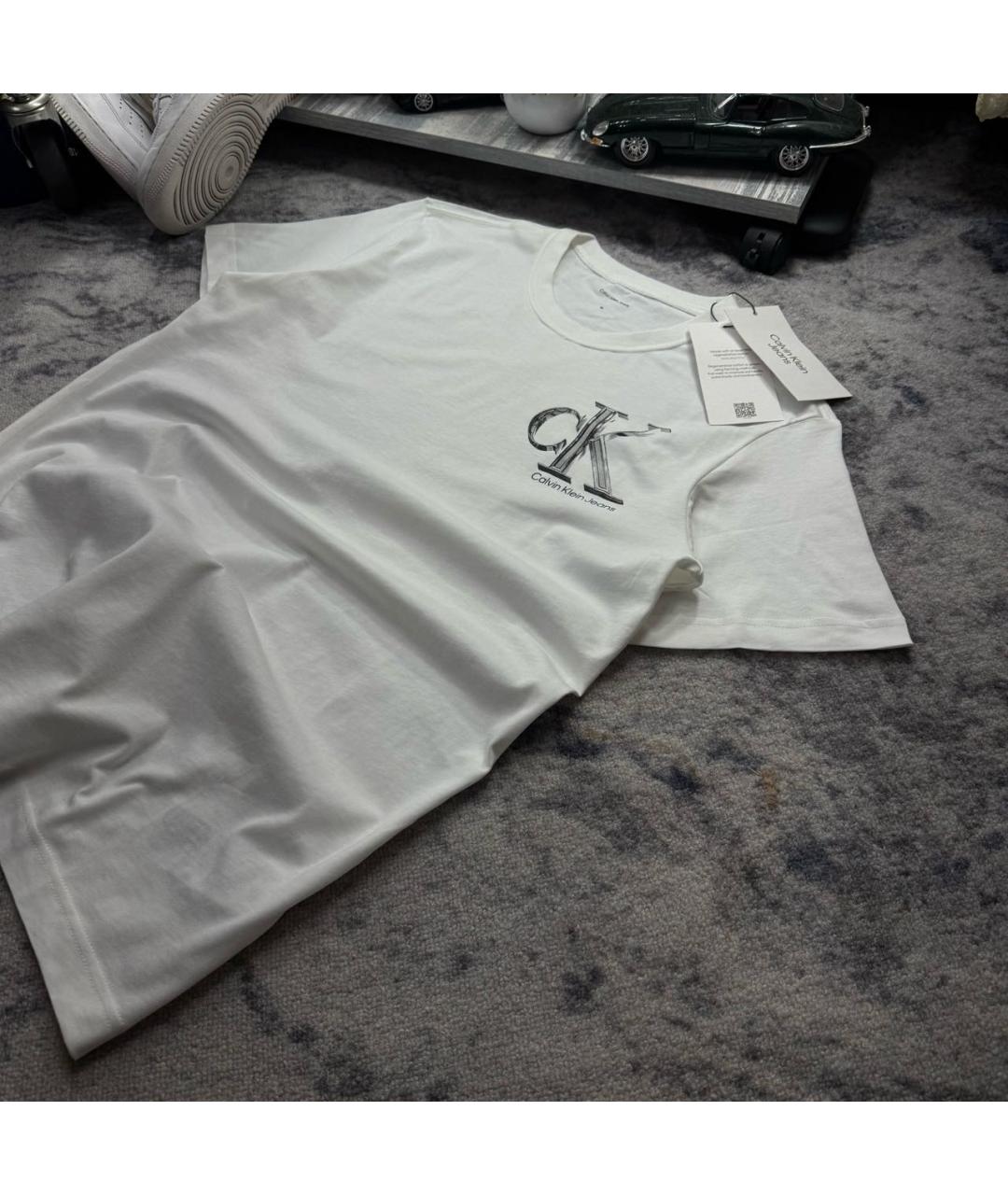 CALVIN KLEIN Белая хлопковая футболка, фото 5