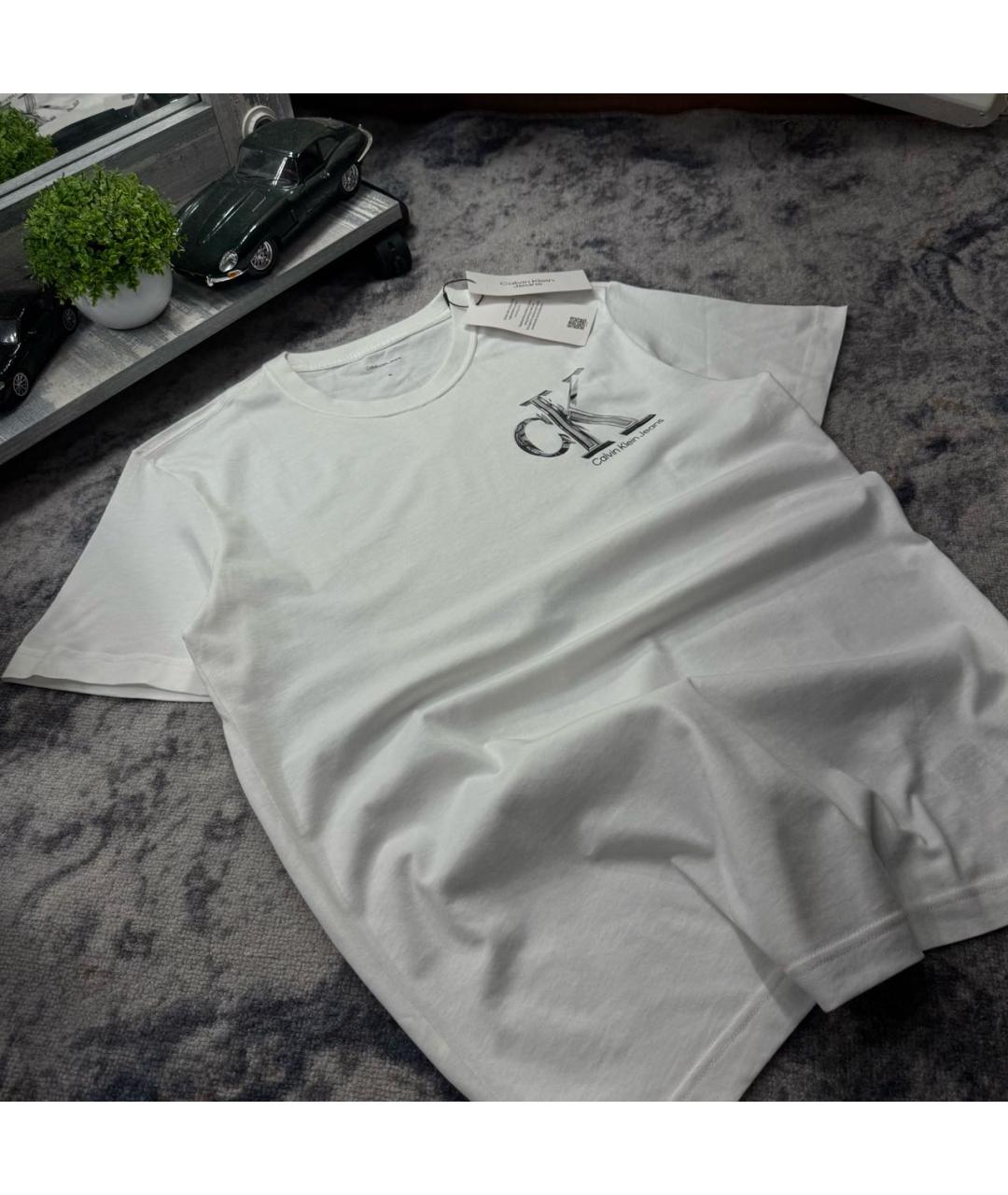 CALVIN KLEIN Белая хлопковая футболка, фото 6