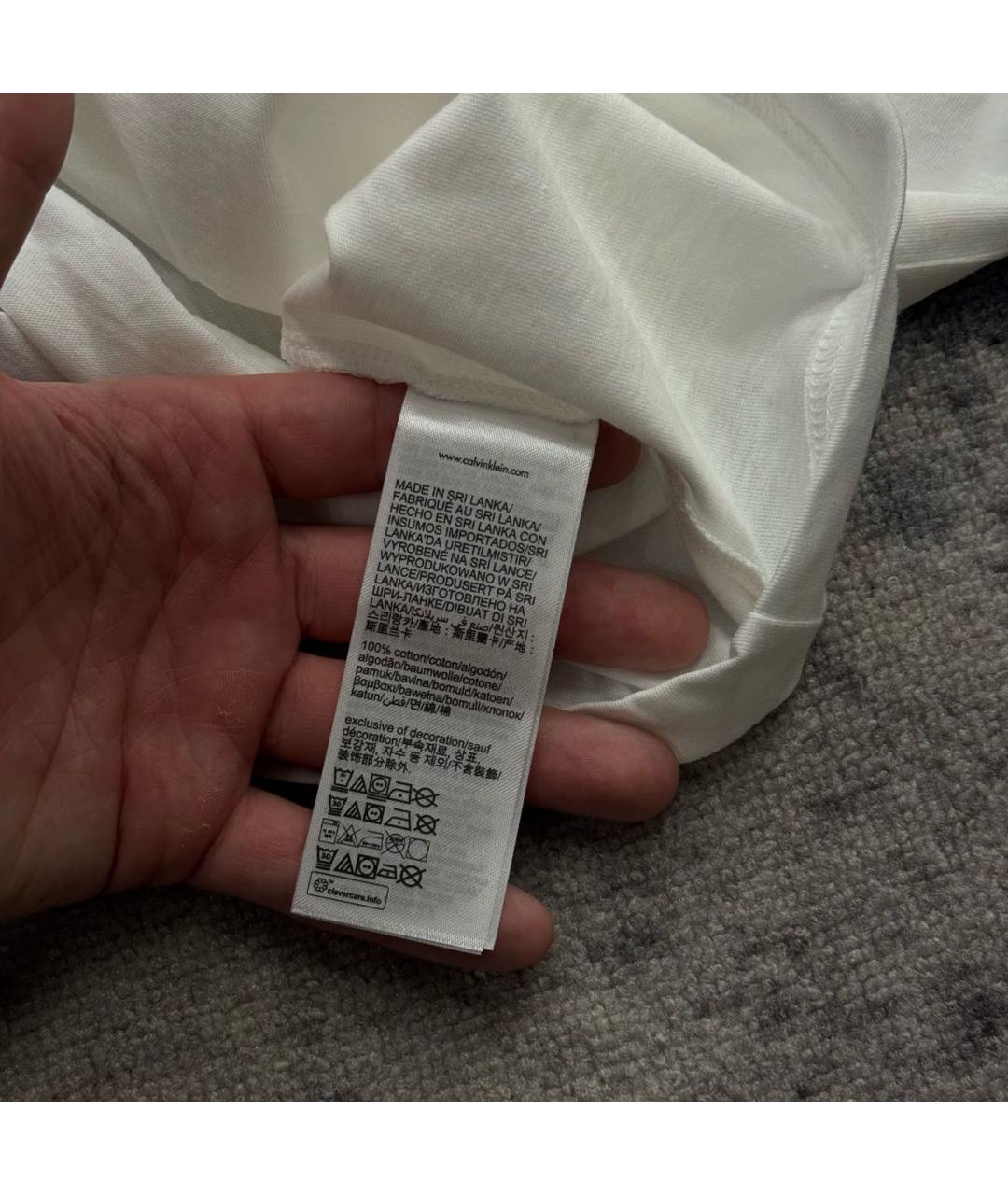 CALVIN KLEIN Белая хлопковая футболка, фото 7