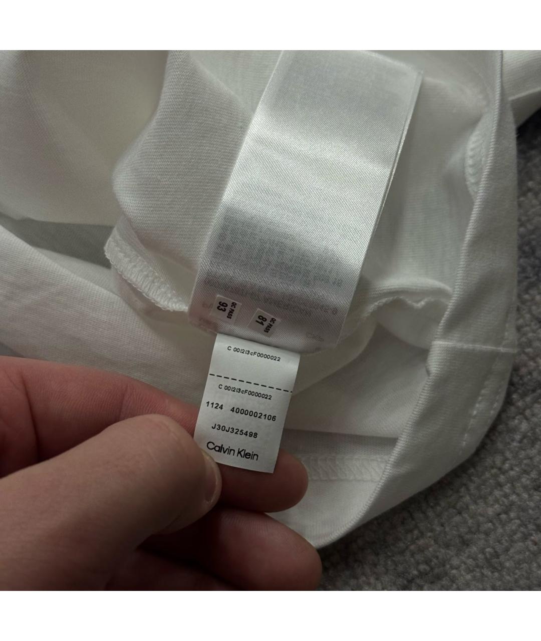 CALVIN KLEIN Белая хлопковая футболка, фото 8