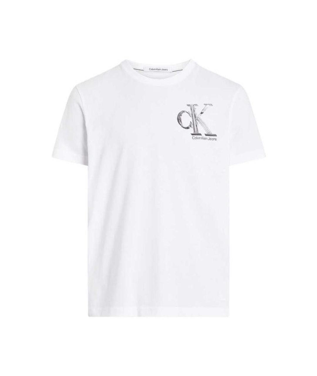 CALVIN KLEIN Белая хлопковая футболка, фото 9