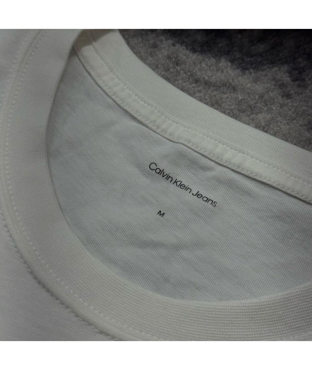CALVIN KLEIN Белая хлопковая футболка, фото 4