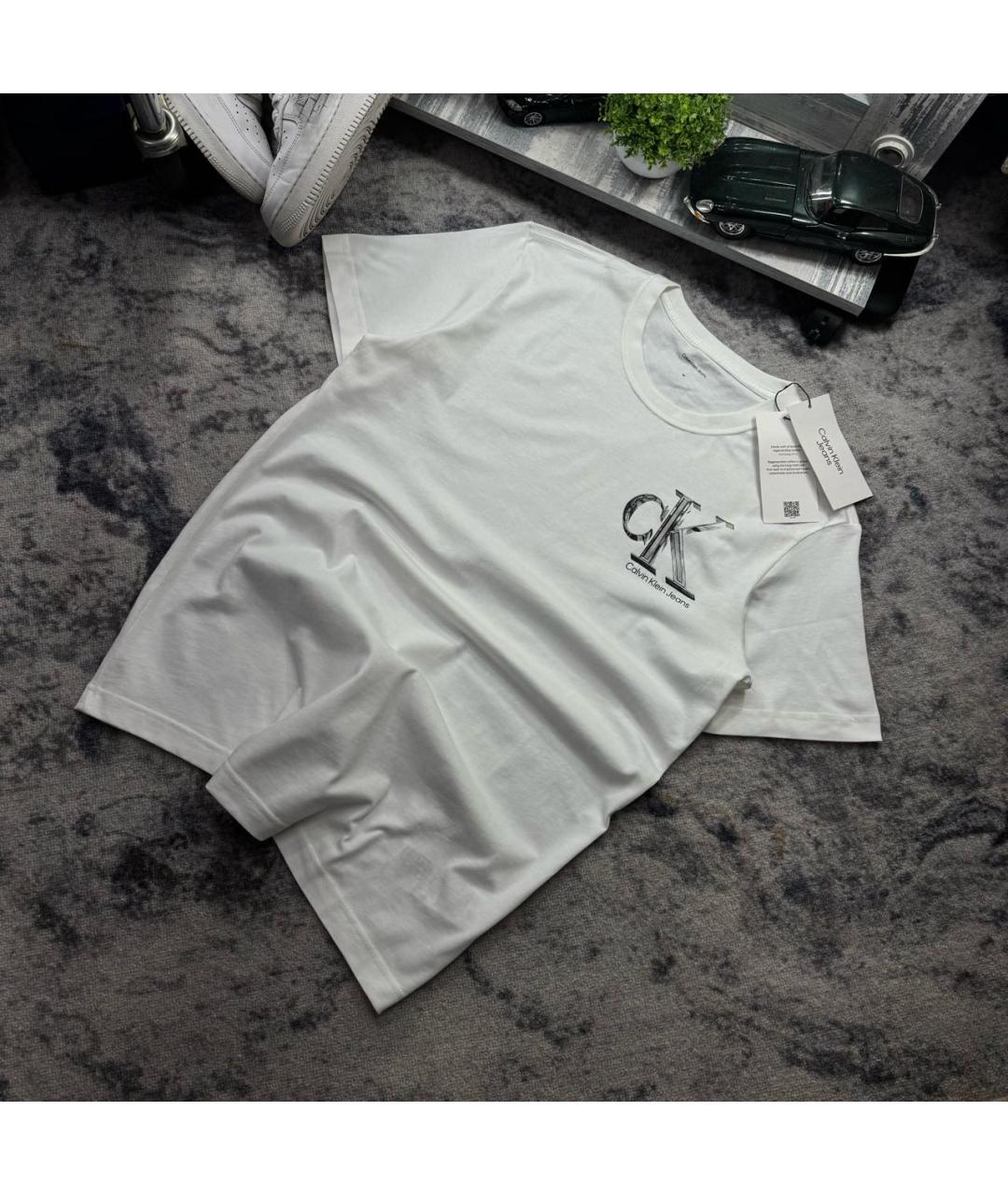 CALVIN KLEIN Белая хлопковая футболка, фото 2