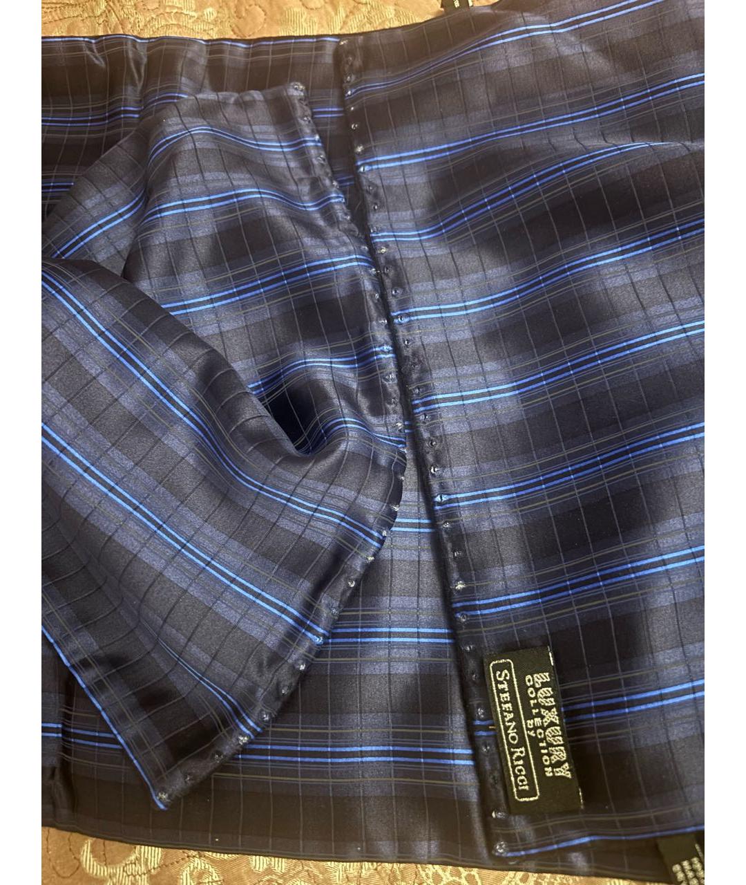 STEFANO RICCI Синий кашемировый шарф, фото 6