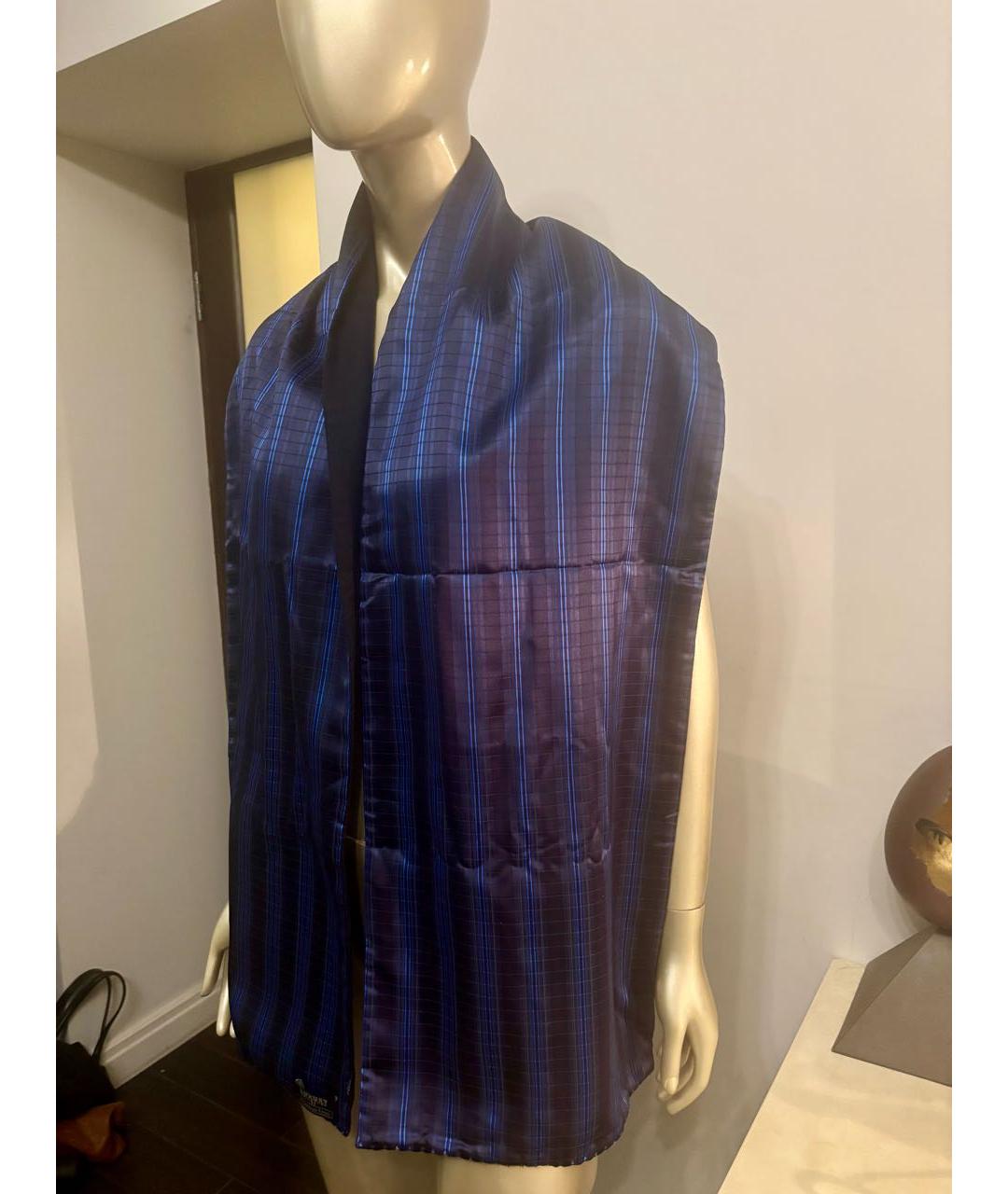 STEFANO RICCI Синий кашемировый шарф, фото 4