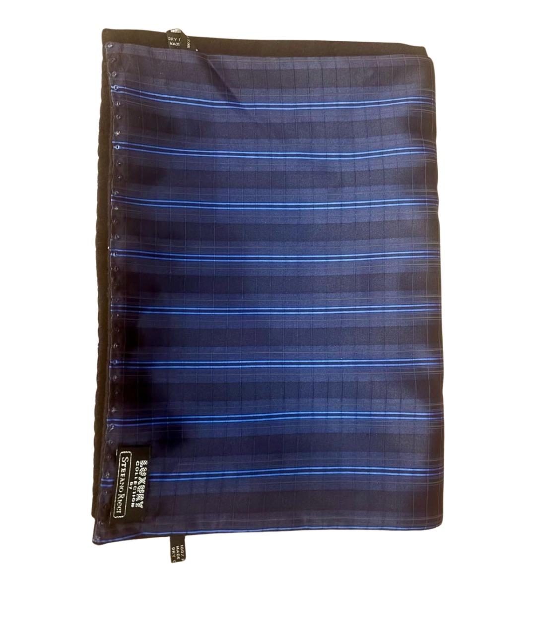 STEFANO RICCI Синий кашемировый шарф, фото 1