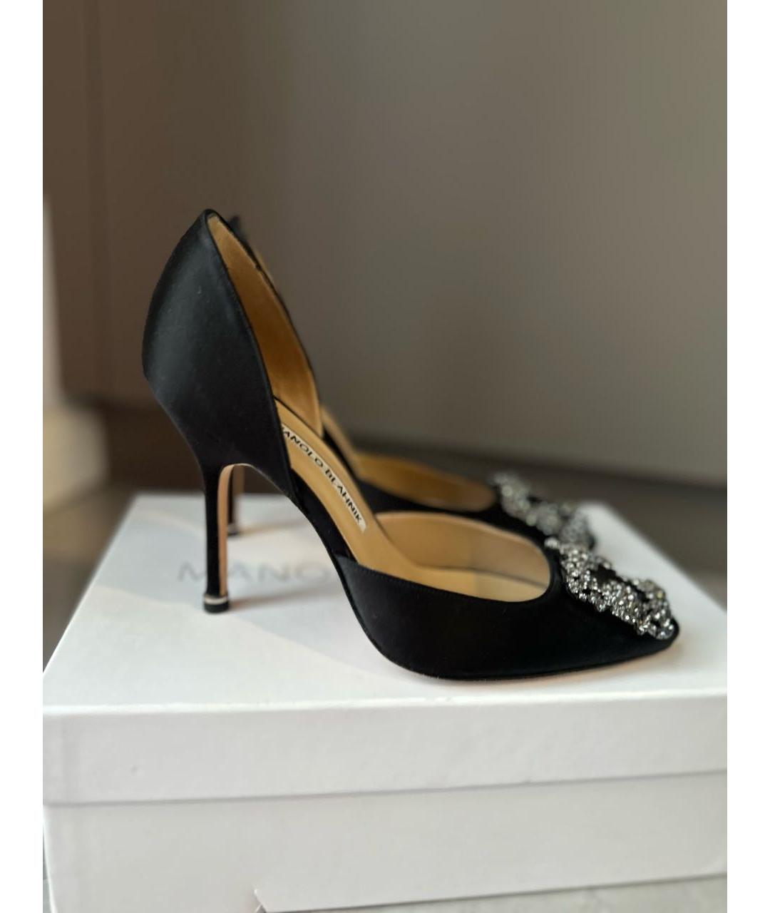 MANOLO BLAHNIK Черные текстильные туфли, фото 9