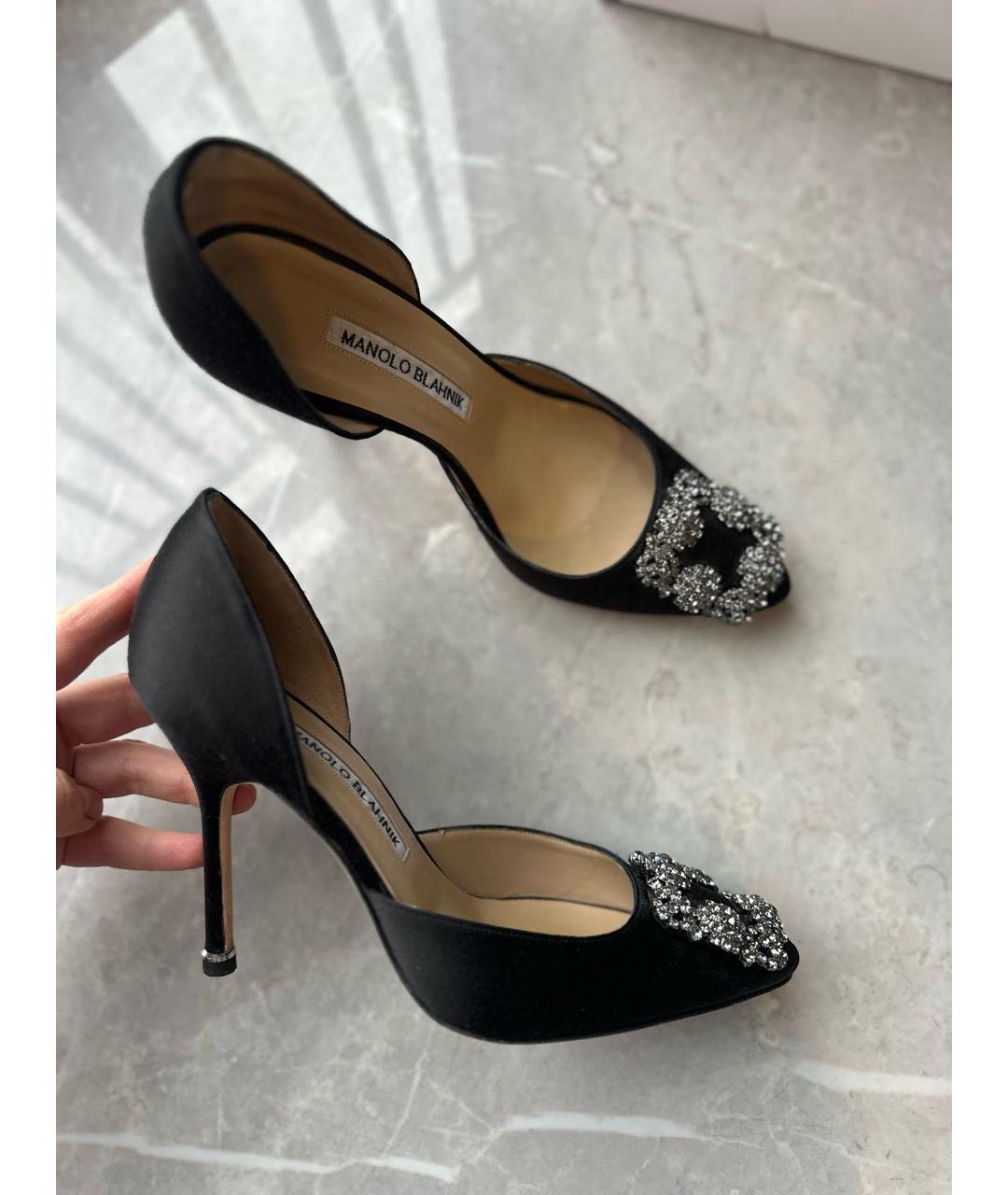 MANOLO BLAHNIK Черные текстильные туфли, фото 2