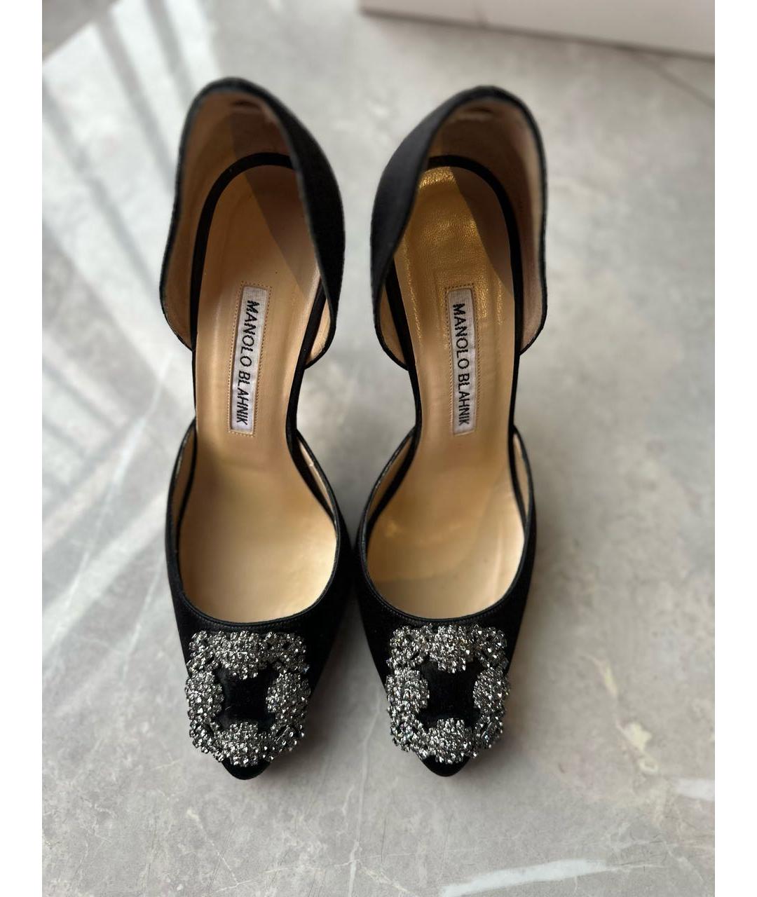 MANOLO BLAHNIK Черные текстильные туфли, фото 3