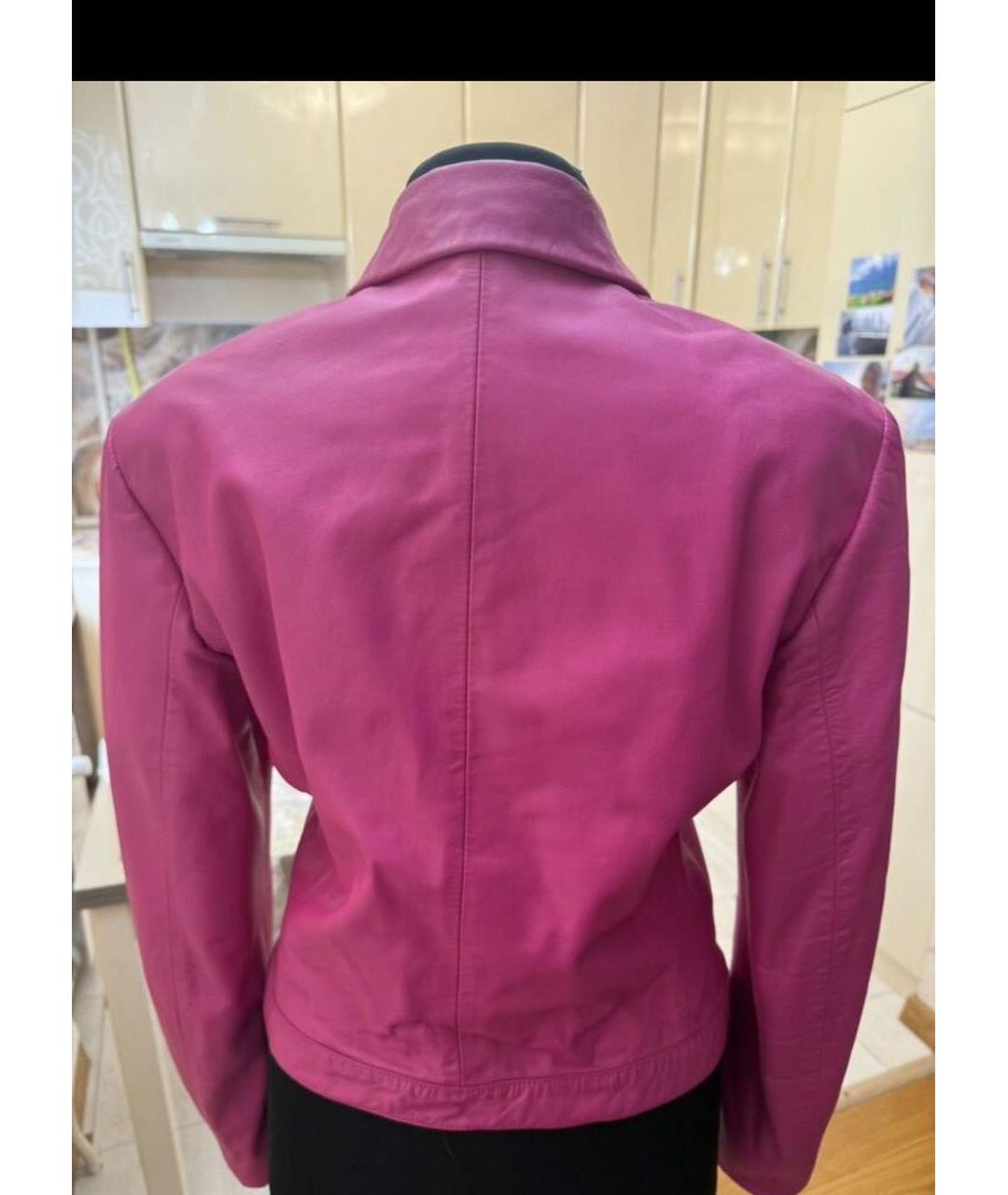 VERSACE Розовая кожаная куртка, фото 2