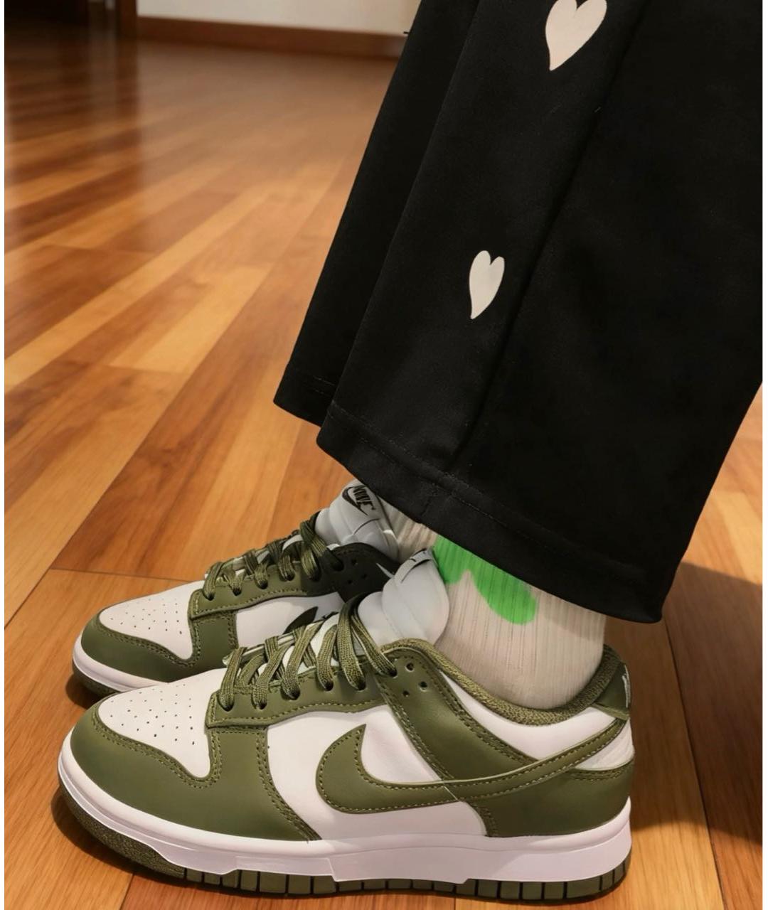 NIKE Хаки кожаные кроссовки, фото 6