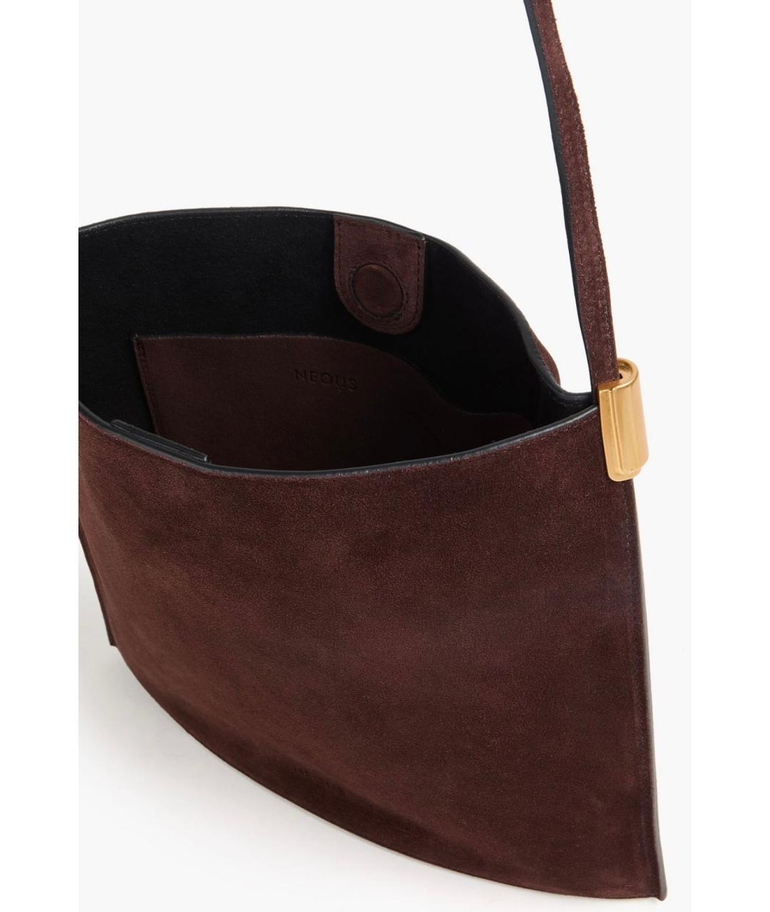 NEOUS Коричневая замшевая сумка через плечо, фото 4
