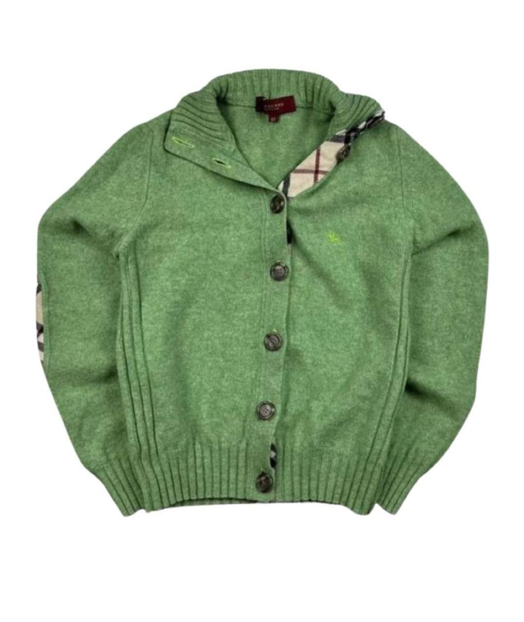 BURBERRY Зеленый шерстяной кардиган, фото 1