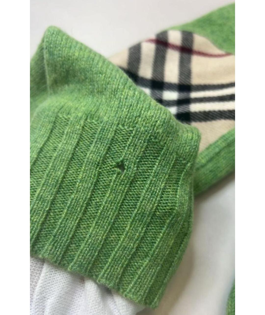 BURBERRY Зеленый шерстяной кардиган, фото 6