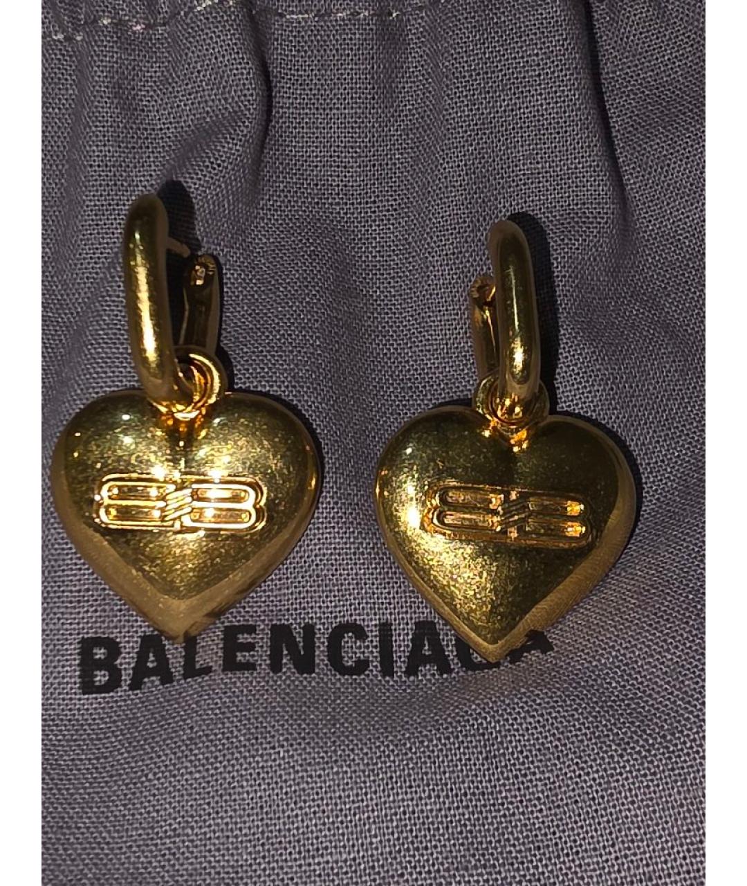 BALENCIAGA Желтые металлические серьги, фото 3