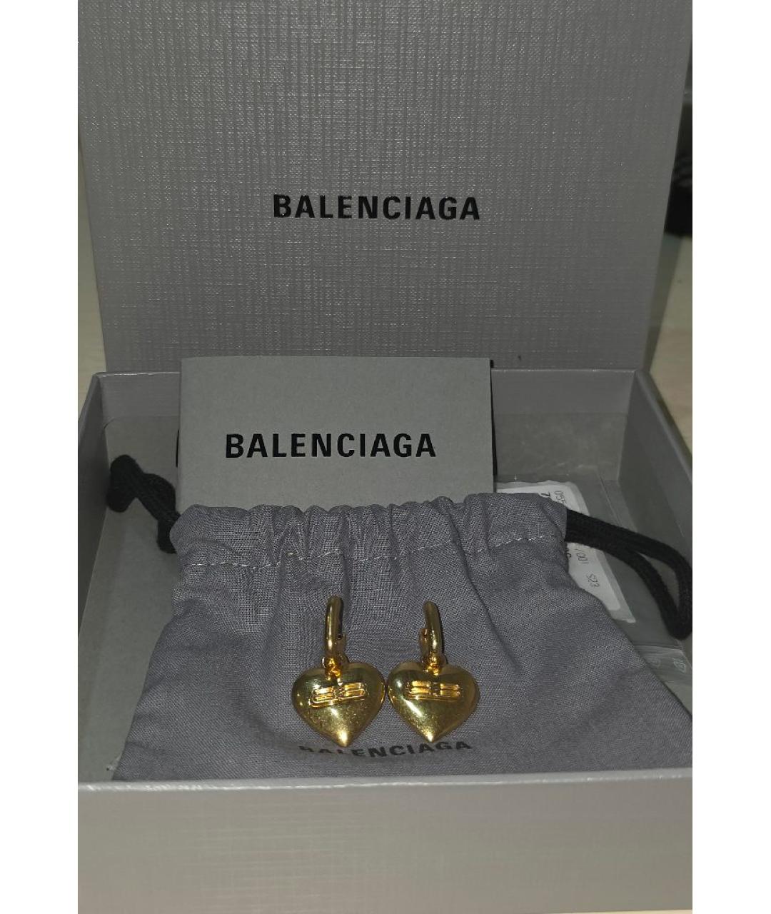 BALENCIAGA Желтые металлические серьги, фото 4