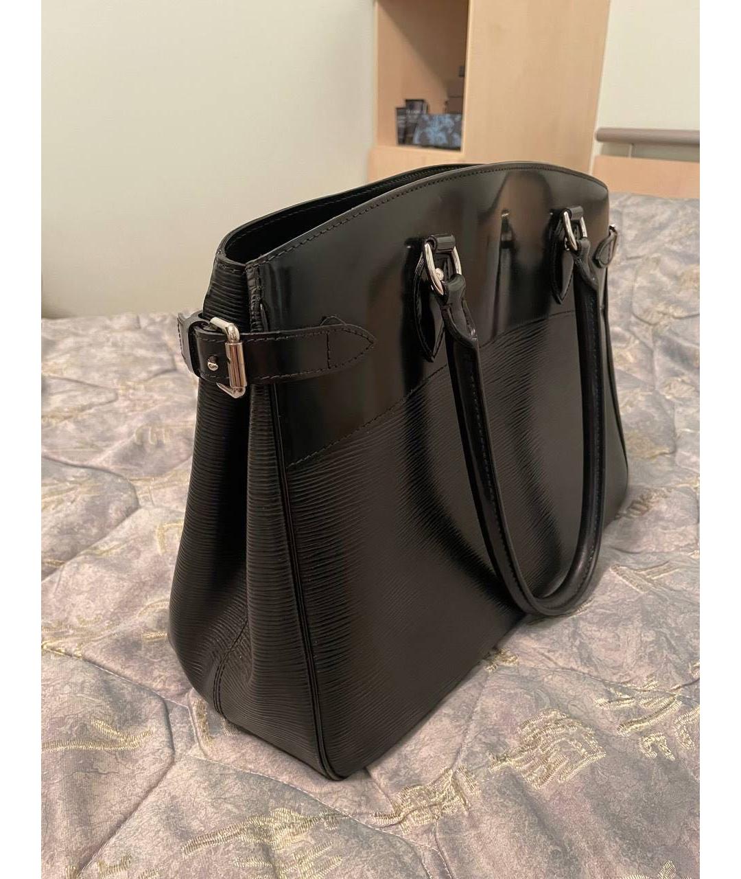 LOUIS VUITTON Черная кожаная сумка тоут, фото 2