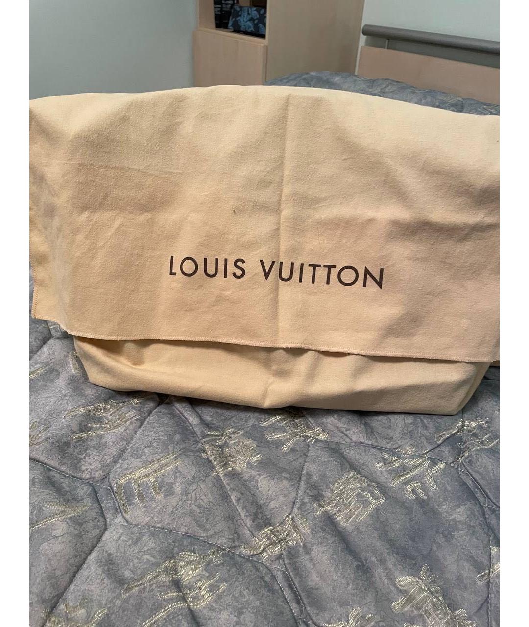 LOUIS VUITTON Черная кожаная сумка тоут, фото 6