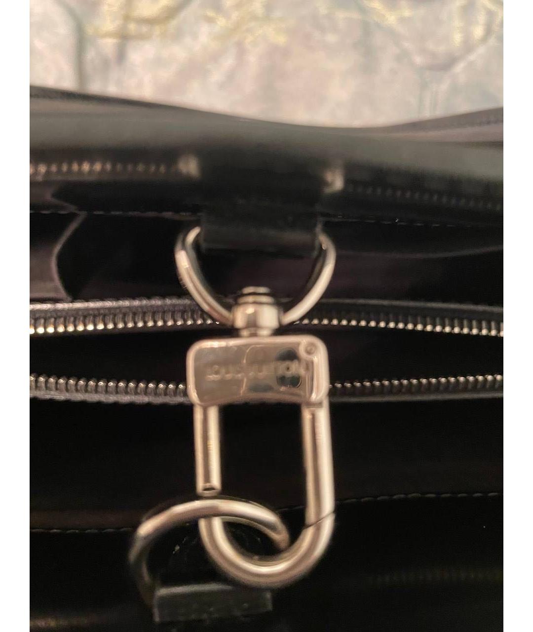 LOUIS VUITTON Черная кожаная сумка тоут, фото 5