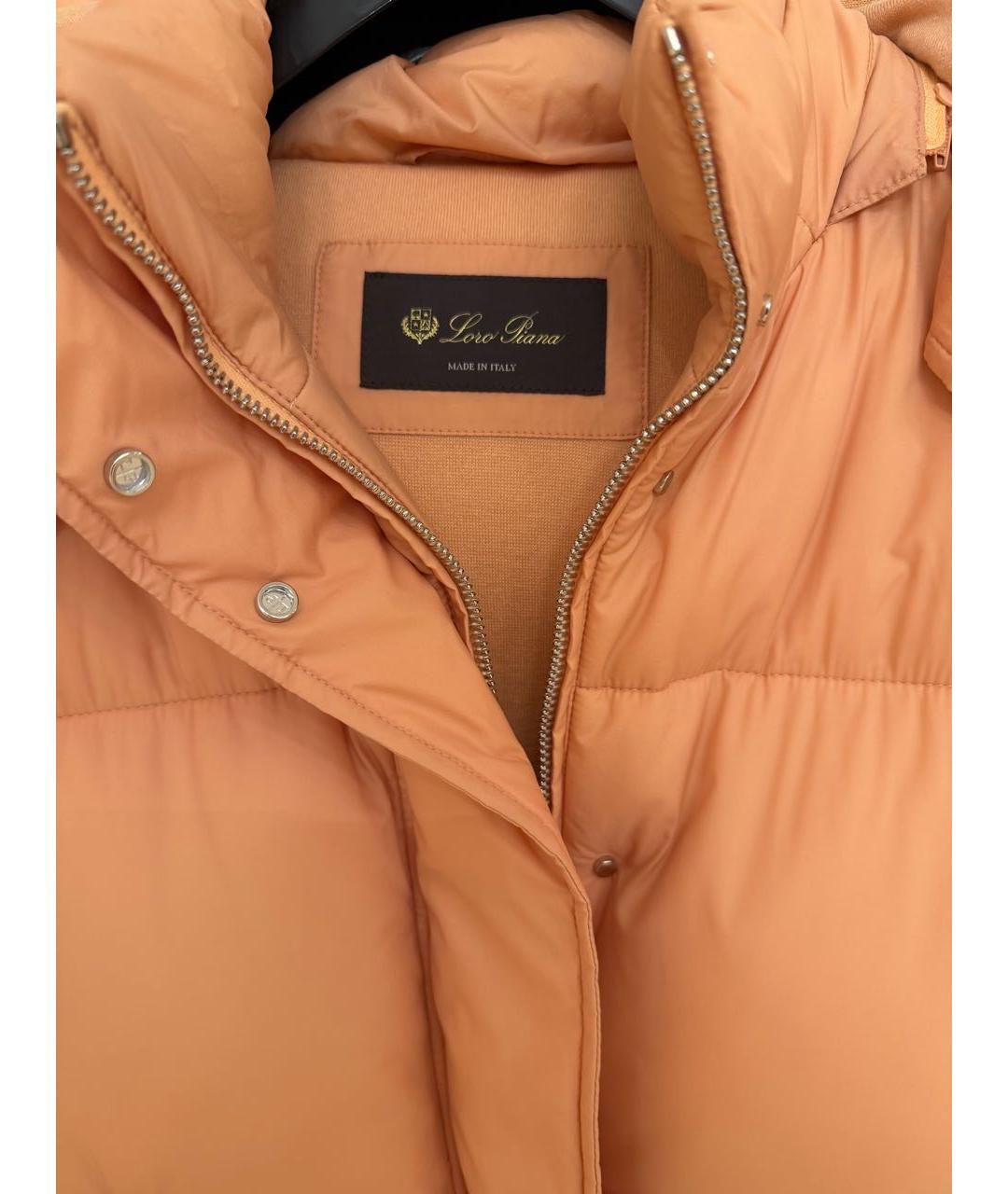 LORO PIANA Коралловый хлопко-эластановый пуховик, фото 3